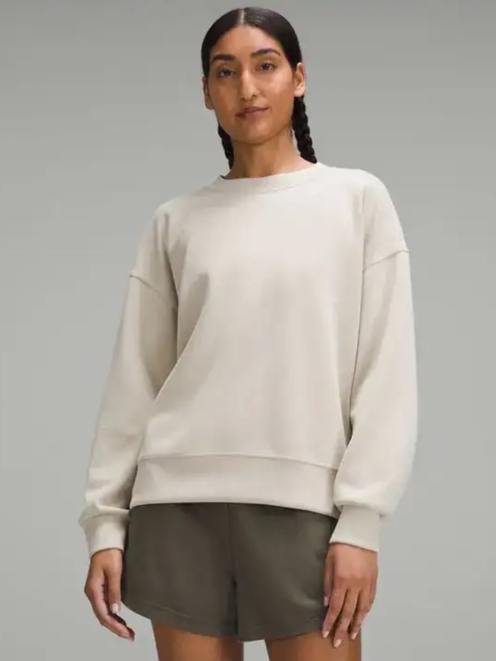 Lululemon Softstreme Crewneck Oversized Pullover | Bone | Size 4